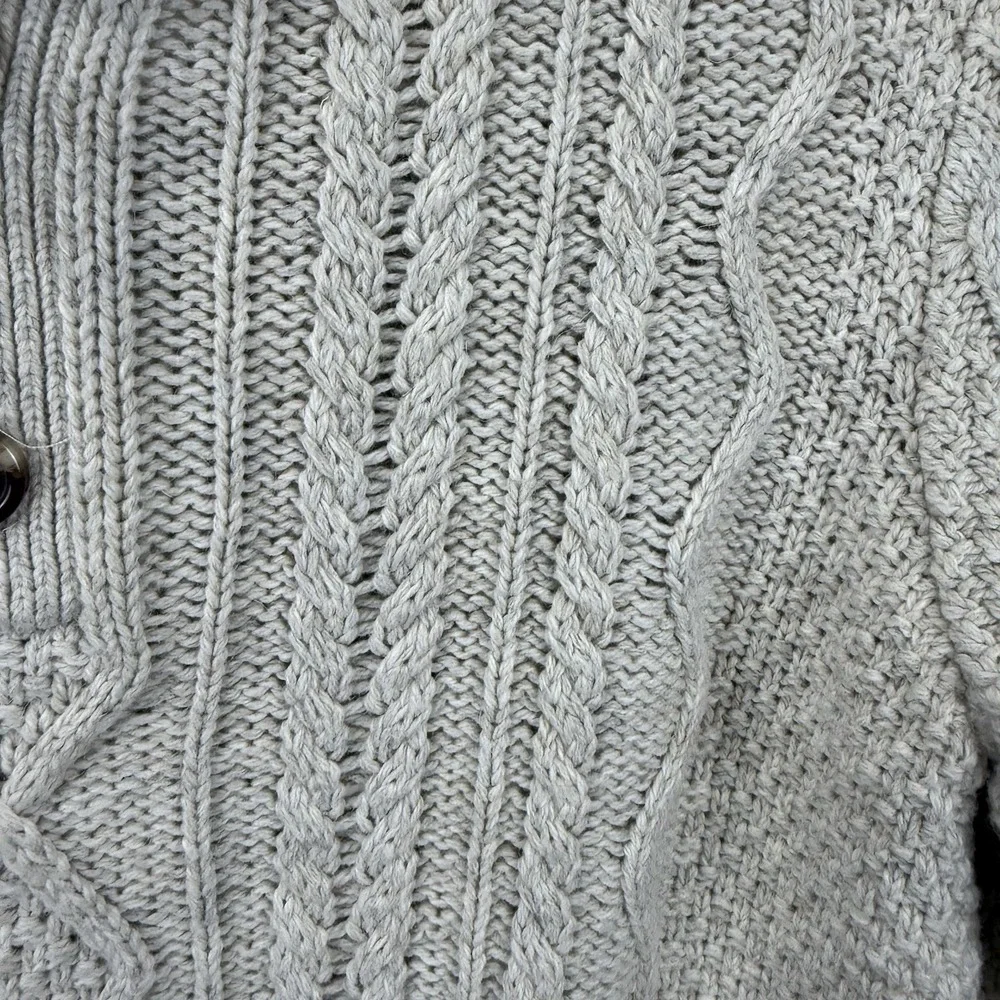 Gap Kids‎ Ivory Cable Knit Sweater 1/4 Button Down Size Large NWT